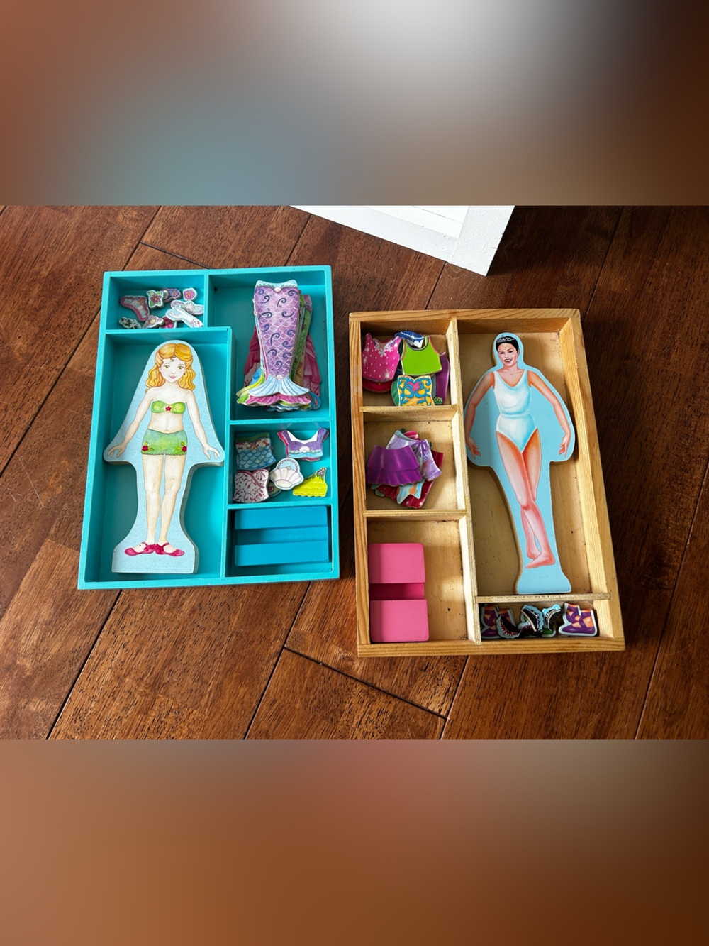 Melissa & Doug Magnetic Dress-Up Dolls Set - Mermaid and Ballerina